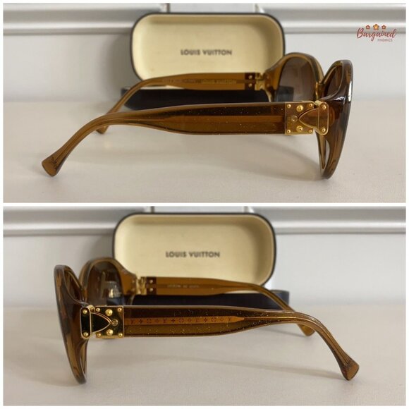 Auth LOUIS VUITTON Honey Speckling Acetate Frame Oversized Soupcon GM Sunglasses - Picture 6 of 12